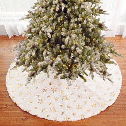 Christmas Tree Plush Sequin Embroidered Bottom Decorative Skirt, Size:120cm(Silver)-garmade.com