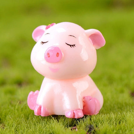 5 PCS Piglet Family Cartoon Resin Crafts, Style: Beauty Pig-garmade.com