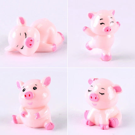 5 PCS Piglet Family Cartoon Resin Crafts, Style:Sleeping Pig-garmade.com