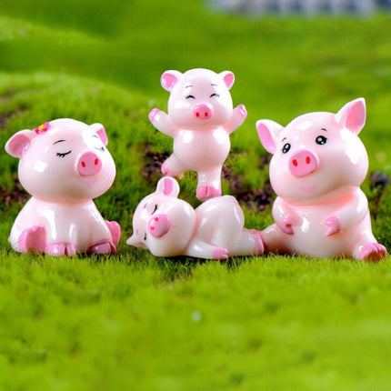 5 PCS Piglet Family Cartoon Resin Crafts, Style:Sleeping Pig-garmade.com