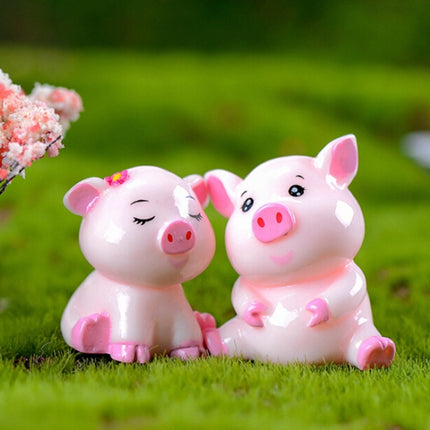 5 PCS Piglet Family Cartoon Resin Crafts, Style:Pink Pig-garmade.com
