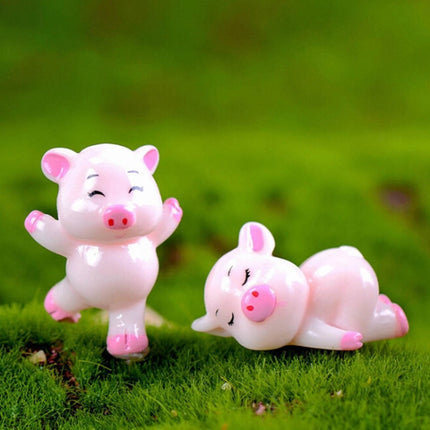 5 PCS Piglet Family Cartoon Resin Crafts, Style:Pink Pig-garmade.com