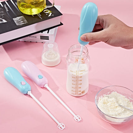 Mini Portable Kitchen Electric Hand Whisk Mixer Plastic Coffee Milk Egg Beater(Blue)-garmade.com