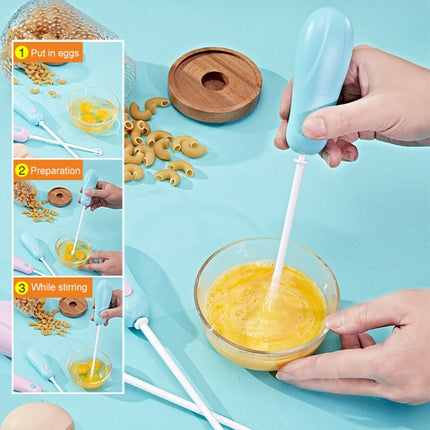 Mini Portable Kitchen Electric Hand Whisk Mixer Plastic Coffee Milk Egg Beater(Blue)-garmade.com