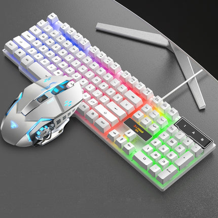 X-L SWAB GX50 Computer Manipulator Feel Wired Keyboard + Macro Programming Mouse, Color： White Mixed Light-garmade.com