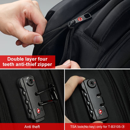 Waterproof 15.6-inch Laptop Backpack Anti-theft Business Travel Backpack School Bag(Black+Orange USB)-garmade.com