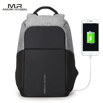 Mark Ryden Multifunction USB charging Men 15inch Laptop Backpack (Black)-garmade.com
