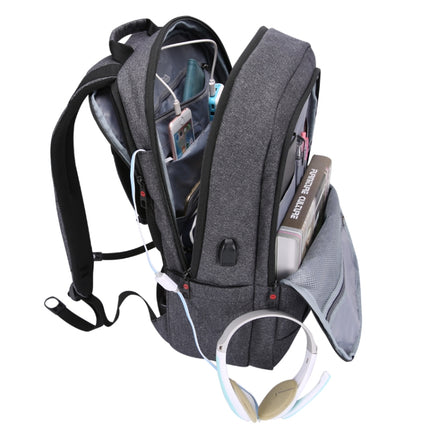 Tigernu Anti-thief Laptop Backpack Travel Backpack with USB Charging Port(Dark Grey)-garmade.com