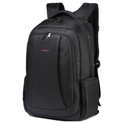 Anti-theft Nylon Laptop Backpacks School Fashion Travel Male Casual Schoolbag 15.6 inch(Black)-garmade.com
