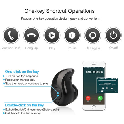 S530 Mini In-ear Sport Handsfree Wireless Bluetooth Earphone, with Microphone(blue)-garmade.com