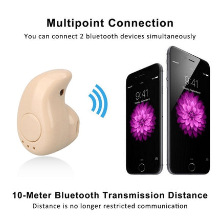 S530 Mini In-ear Sport Handsfree Wireless Bluetooth Earphone, with Microphone(beige)-garmade.com