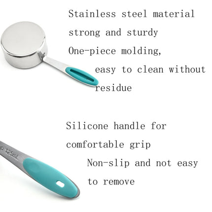5 in 1 Stainless Steel Measuring Spoon Set Coffee Spoon Baking Kitchen Gadget, Style:Measuring Cup(Color)-garmade.com