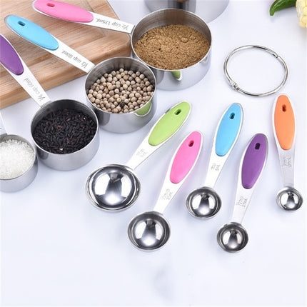 5 in 1 Stainless Steel Measuring Spoon Set Coffee Spoon Baking Kitchen Gadget, Style:Measuring Spoon(Color)-garmade.com