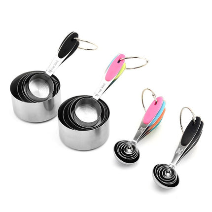 5 in 1 Stainless Steel Measuring Spoon Set Coffee Spoon Baking Kitchen Gadget, Style:Measuring Spoon(Color)-garmade.com