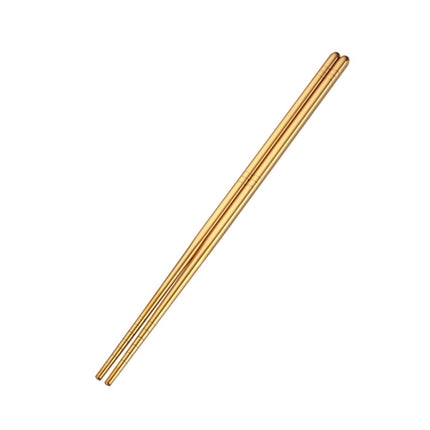 1 Pair Stainless Steel Tableware Colorful Reusable Metal Chopsticks Dishware, Length：23cm(Gold)-garmade.com