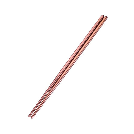 1 Pair Stainless Steel Tableware Colorful Reusable Metal Chopsticks Dishware, Length：23cm(Rose Gold)-garmade.com