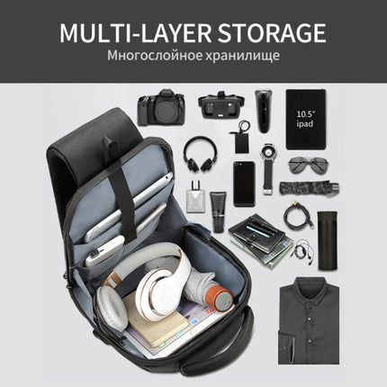 Multi Function Crossbody Bags Men Chest Bag Water Repellent Shoulder Bag with USB Charging Port, Size:S (Gray)-garmade.com