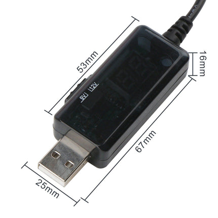 USB Boost Cable 5V Step Up to 9V 12V Adjustable Voltage Converter 1A Step-up Volt Transformer DC Power Regulator with Switch EU-garmade.com
