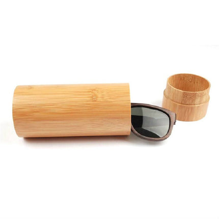 Bamboo Cylinder Glasses Case Bamboo Wooden Sunglasses Case(Primary Color Bamboo)-garmade.com