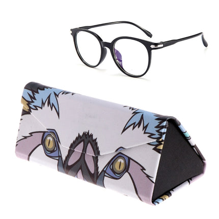 Foldable Triangle Animal Print Glasses Case Sunglasses Myopia Frame Case(Polar Bear)-garmade.com