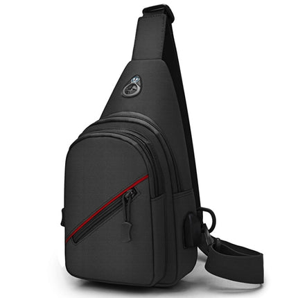 Oxford Cloth Leisure Single Shoulder Crossbody Bag Outdoor Chest Bag for Men(Black)-garmade.com