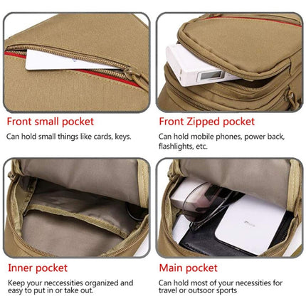 Oxford Cloth Leisure Single Shoulder Crossbody Bag Outdoor Chest Bag for Men(Brown)-garmade.com