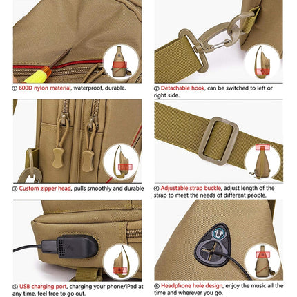 Oxford Cloth Leisure Single Shoulder Crossbody Bag Outdoor Chest Bag for Men(AU Digital)-garmade.com