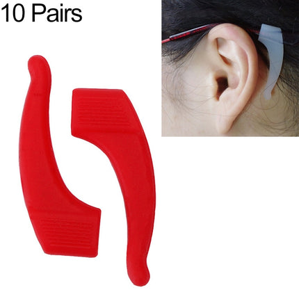 10 Pairs Glasses Non-slip Cover Ear Support Glasses Foot Silicone Non-slip Sleeve(Red)-garmade.com