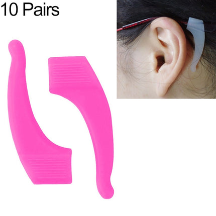 10 Pairs Glasses Non-slip Cover Ear Support Glasses Foot Silicone Non-slip Sleeve(Rose Red)-garmade.com