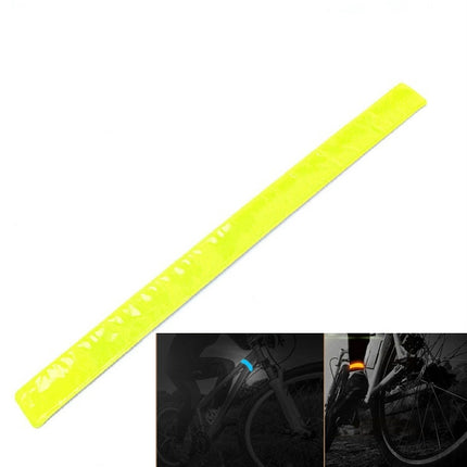 4 PCS Bike Bicycle Cycling Band Arm Leg Pant Reflective Strap Belt Safety Reflector(Yellow)-garmade.com