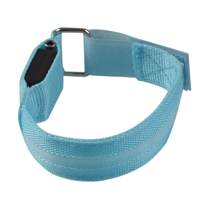 Nylon Night Sports LED Light Armband Light Bracelet, Specification:Battery Version(Blue)-garmade.com