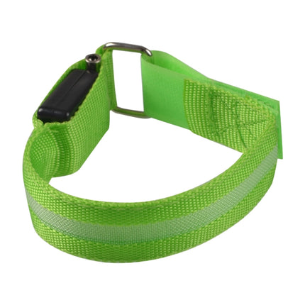 Nylon Night Sports LED Light Armband Light Bracelet, Specification:Battery Version(Green)-garmade.com