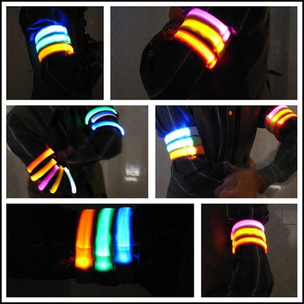 Nylon Night Sports LED Light Armband Light Bracelet, Specification:Battery Version(Colorful)-garmade.com