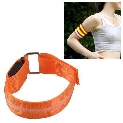 Nylon Night Sports LED Light Armband Light Bracelet, Specification:USB Charging Version(Orange)-garmade.com