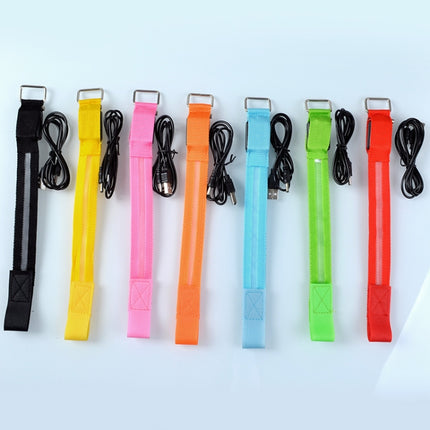 Nylon Night Sports LED Light Armband Light Bracelet, Specification:USB Charging Version(Orange)-garmade.com