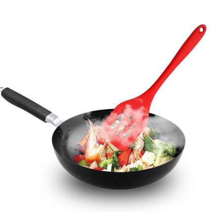 6 in 1 Silicone Kitchenware Slotted Spatula Scraper Egg Beater Brush Food Clip Set(Red)-garmade.com