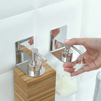 3 PCS Bathroom Racks Free Of Perforated Toilet Wall Hanging Shampoo Shower Gel Bottle Rack Stainless Steel Nail-free Seamless Rack, Size:L-garmade.com