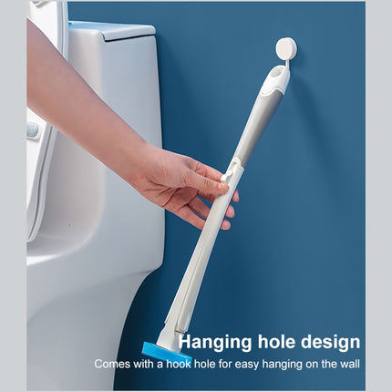 Disposable Toilet Brush Long Handle Cleaning Brush With Base Hanging Toilet Brush Set(White)-garmade.com