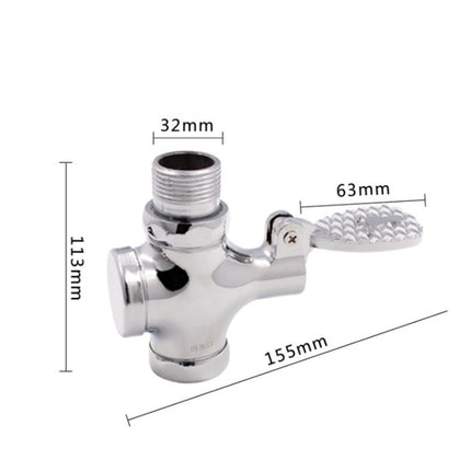 1 Inch Stool Flushing Valve Foot Pedal Urinal Delay Valve Squatting Toilet Flushing Valve, Style:Copper Large-garmade.com