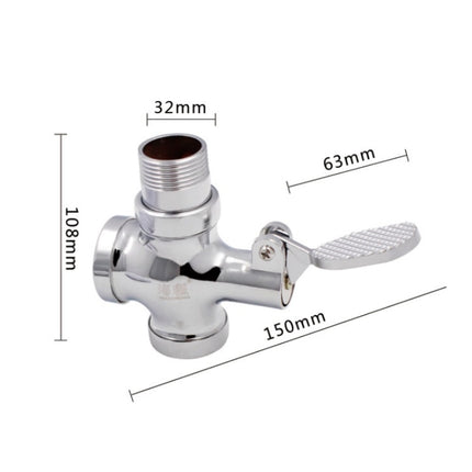 1 Inch Stool Flushing Valve Foot Pedal Urinal Delay Valve Squatting Toilet Flushing Valve, Style:Copper Medium-garmade.com