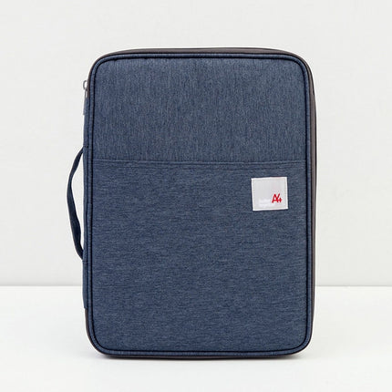 Multi-functional A4 Document Bags Portable Waterproof Oxford Cloth Storage Bag for Notebooks，Size: 33cm*24*3.5cm(Dark Blue)-garmade.com