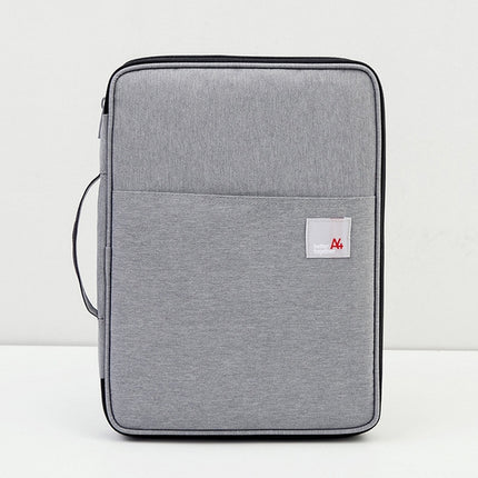 Multi-functional A4 Document Bags Portable Waterproof Oxford Cloth Storage Bag for Notebooks，Size: 33cm*24*3.5cm(Light Grey)-garmade.com