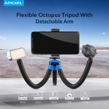 APEXEL APL-JJ07 Portable Hose Octopus Mini Mobile Phone Gopro Camera Selfie Live Stand(Blue Black)-garmade.com