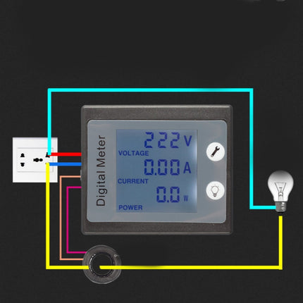 peacefair PZEM-011 AC Digital Display Multi-function Voltage and Current Meter Electrician Instrument, Specification:Host + Closed CT-garmade.com