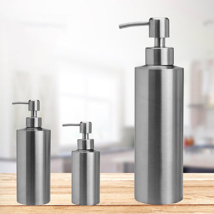 Stainless Steel Soap Dispenser Cylindrical Straight Emulsion Bottle, Specification:250ml-garmade.com
