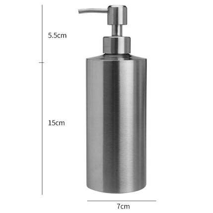 Stainless Steel Soap Dispenser Cylindrical Straight Emulsion Bottle, Specification:550ml-garmade.com