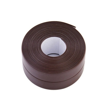 Durable PVC Material Waterproof Mold Proof Adhesive Tape Kitchen Bathroom Wall Sealing Tape, Width:3.8cm x 3.2m(Brown)-garmade.com