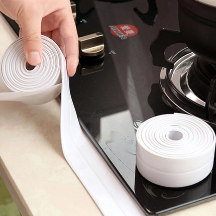 Durable PVC Material Waterproof Mold Proof Adhesive Tape Kitchen Bathroom Wall Sealing Tape, Width:2.2cm x 3.2m(White)-garmade.com