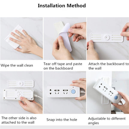Household No-Punching Socket Holder Remote Control Wall-mounted Sticker Holder-garmade.com