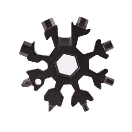 18-in-1 Multi-tool Portable Outdoor Octagonal Snowflake EDC Tool Wrench Mini Screwdriver(Black)-garmade.com
